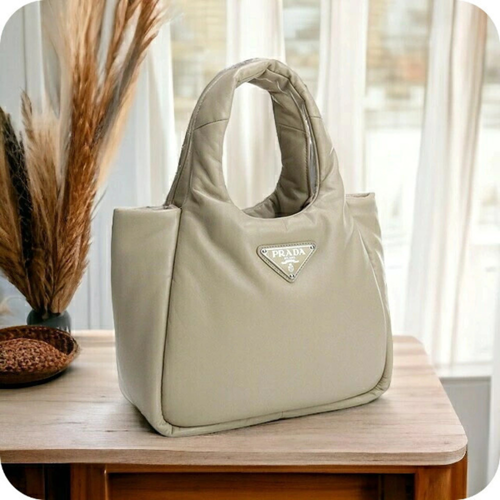 Prada Nappa Soft Leather Deserto Beige 2Way Shoulder Bag Tan